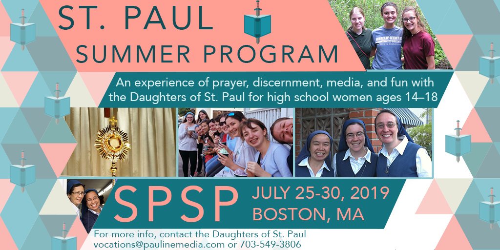 DaughterStPaul's tweet image. Calling all high school young ladies to check out the St. Paul Summer Program! A week of fun, prayer, discernment  hands-on experience of our mission, and more! Did we mention fun?! ;) #medianuns #spsp2019