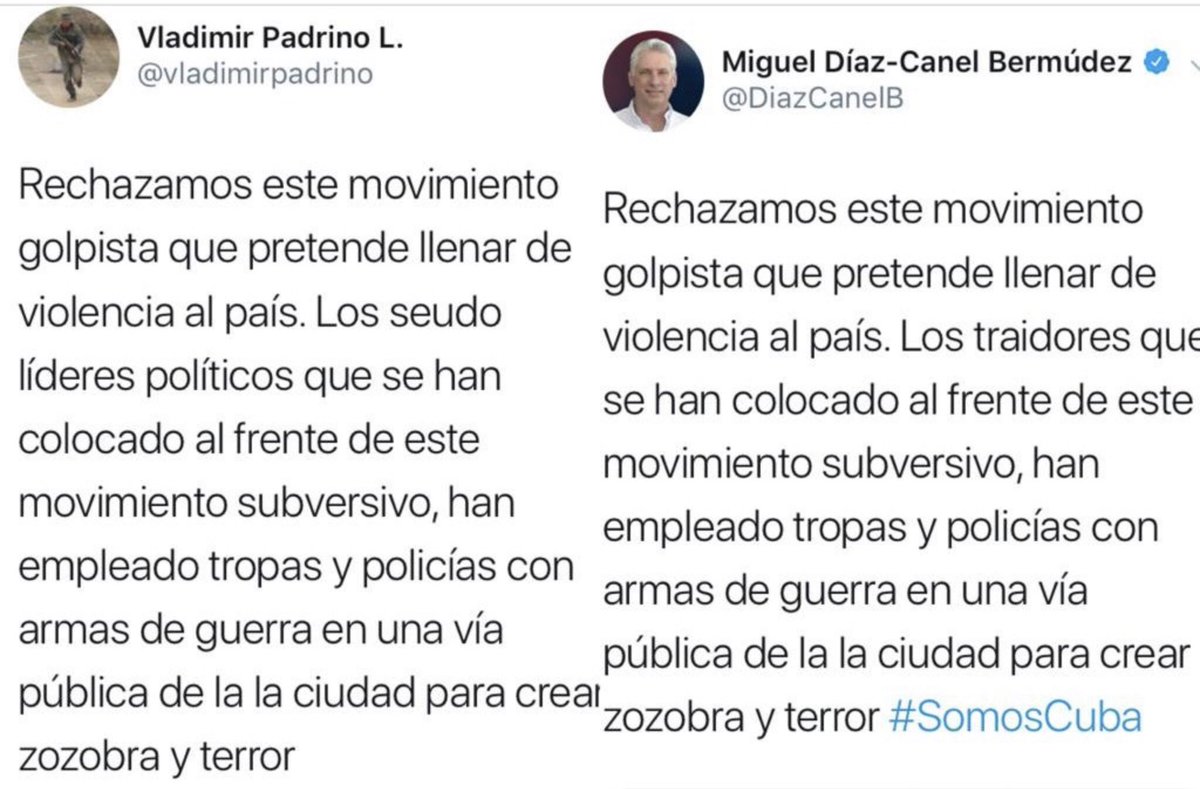 carlosvecchio's tweet photo. Si alguien quería alguna prueba de cómo el régimen de Cuba interviene sobre la política del régimen ilegítimo de Maduro en #Venezuela, aquí la tiene. Esta es la única injerencia, buscan infundir terror, pero lo que realmente demuestra es que el miedo está del lado del dictador. https://t.co/umxKcdHkVj