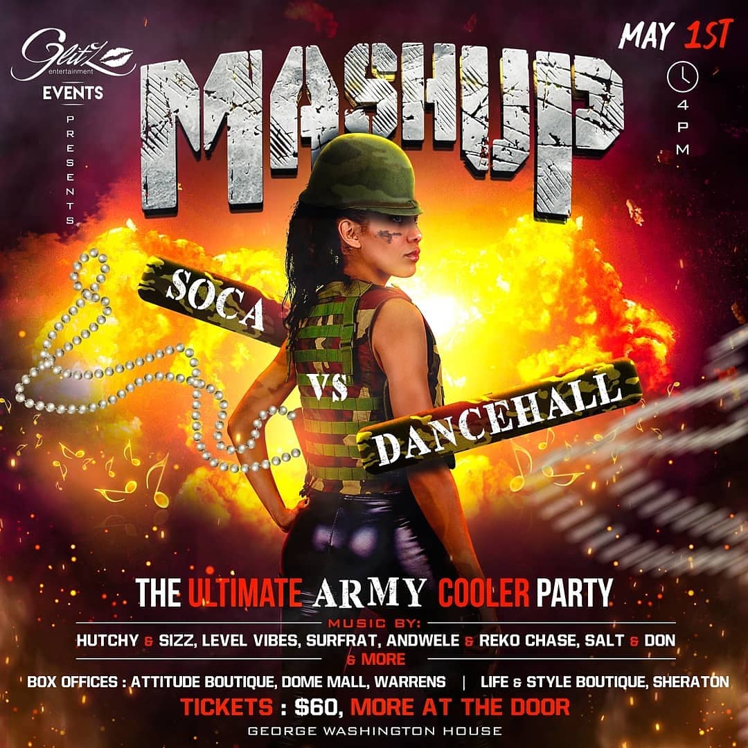 Glitz_Ent's tweet photo. These guys will be bringing the 🔥 tomorrow for #Mashup2019.

Today is the final day to grab your $60🎟s from the box offices:
- Warrens Attitude Boutique
- Sheraton Life and Style Boutique 

- GREAT DJ LINEUP
- LARGEST EVENT CUPS
- ARMY THEME (But NO CAMO ALLOWED) https://t.co/D1vjFiPTHF
