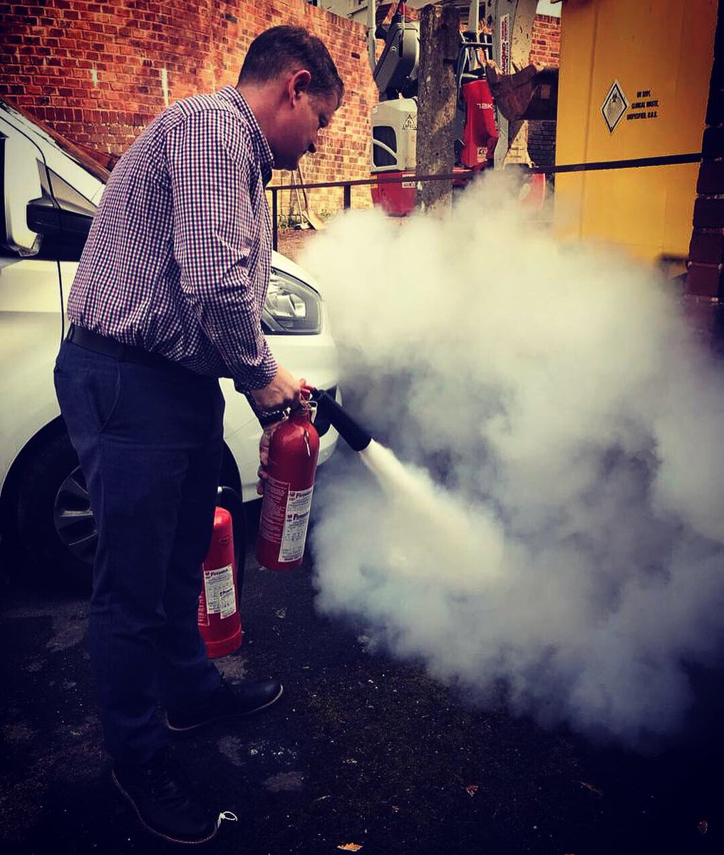 Company director David showing us how it’s done at fire safety training today #fire #SafetyFirst #safety #fireextinguisher #training