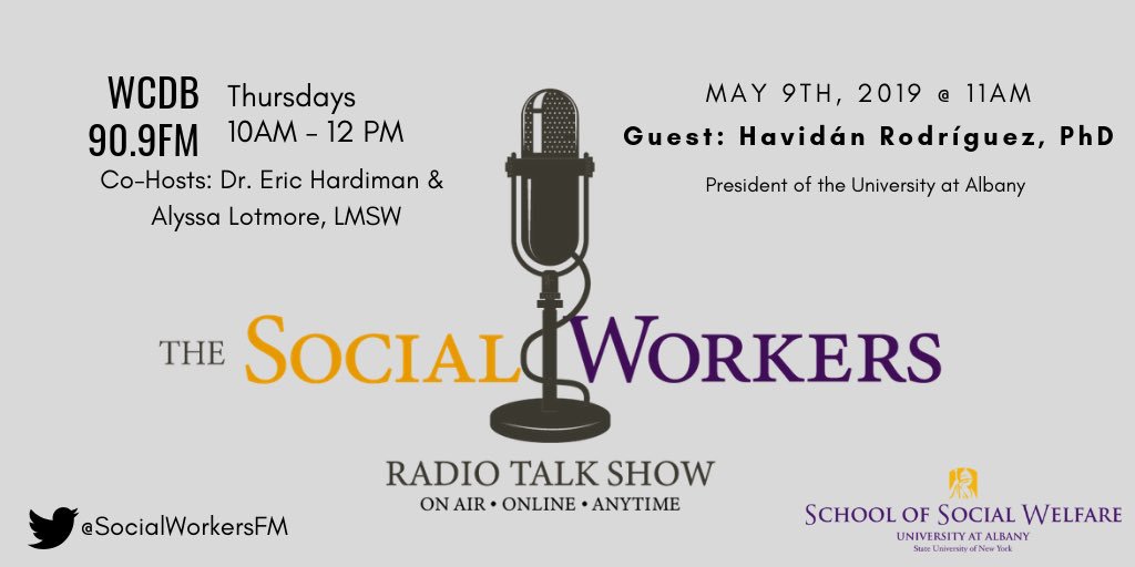 socialworkersfm's tweet image. Save the date for our last show of the semester! We are thrilled to have @HavidanUAlbany in the @wcdb studio with us on Thursday, May 9th at 11am! 
#UAlbany #UnleashGreatness #wcdb @UAlbanySSW