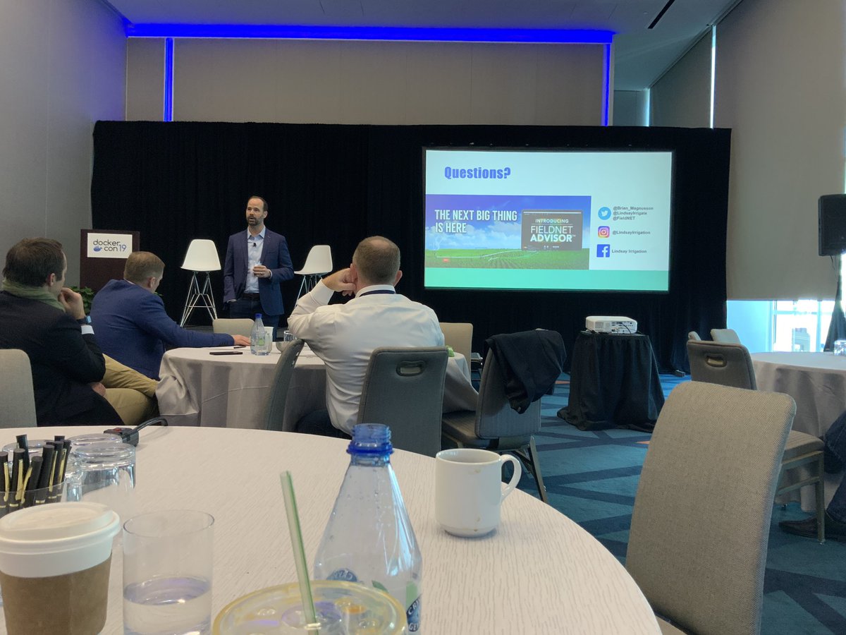 tweetedh's tweet image. Nice talk by @Brian_Magnusson at the #dockercon19 Executive Summit! @LindsayIrrigate