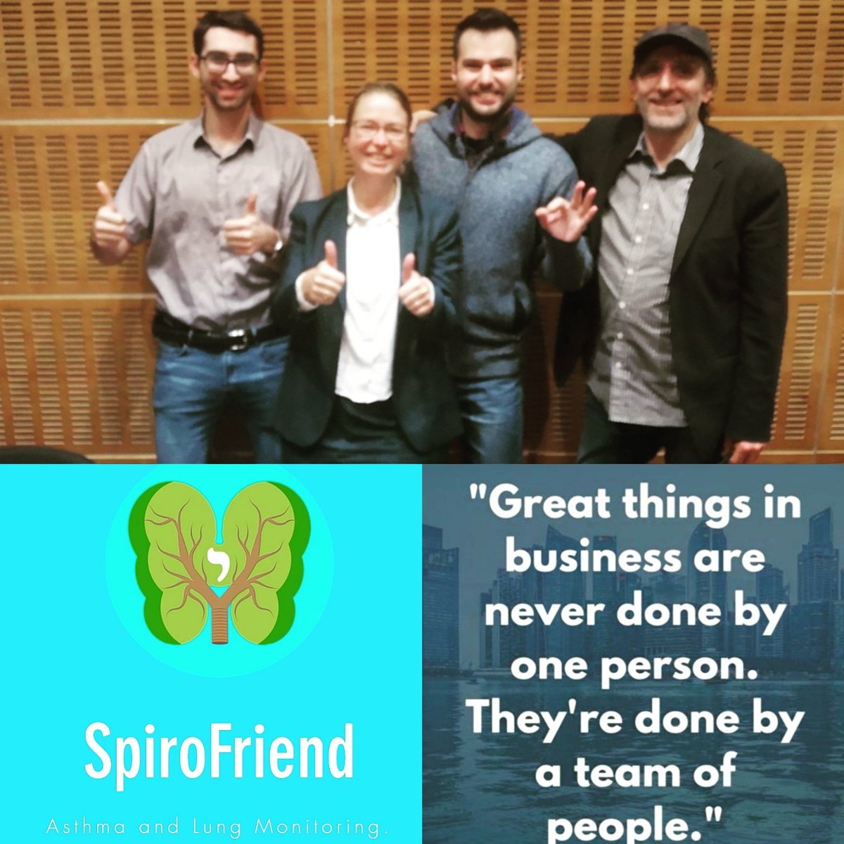 SpiroFriend's tweet image. Great teams make great results.

I am so praud of my team at #Spirofriend, because they

Work hard until late at night. 
They are always positive 
They are figthers, and
if they fail, they try again and try harder.
They want to make a better world

 #SDG3 #betterhealth #MEDTECH