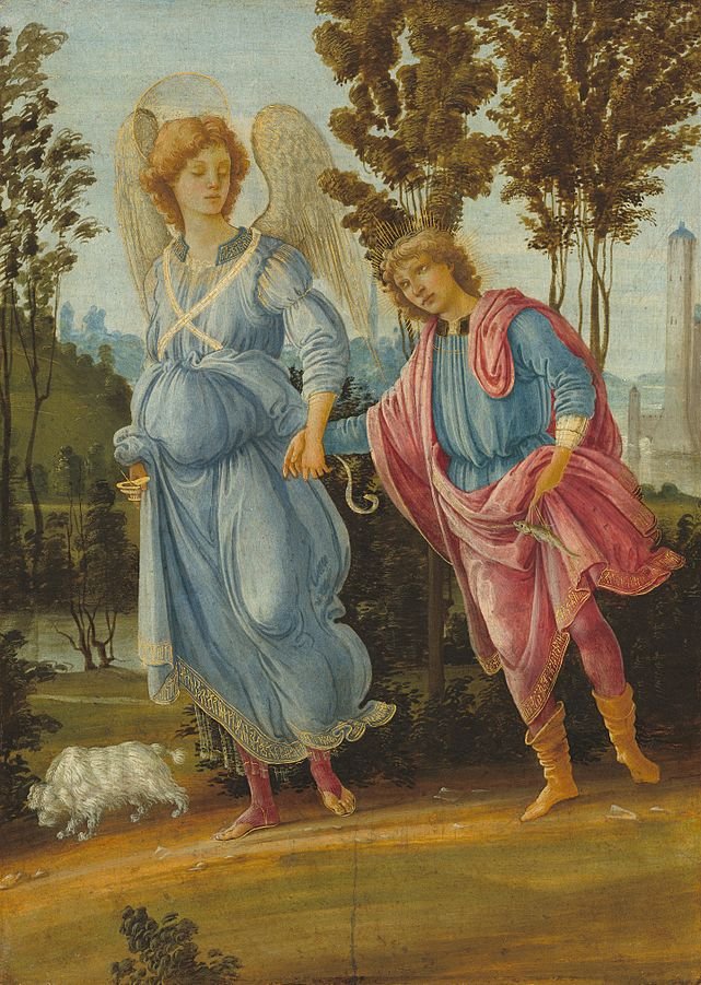 Tobias and the Angel is a painting by the Florentine Renaissance painter Filippino Lippi, dating from c. 1475-1480. It is housed in the National Gallery of Art of Washington, DC. #FilippinoLippi