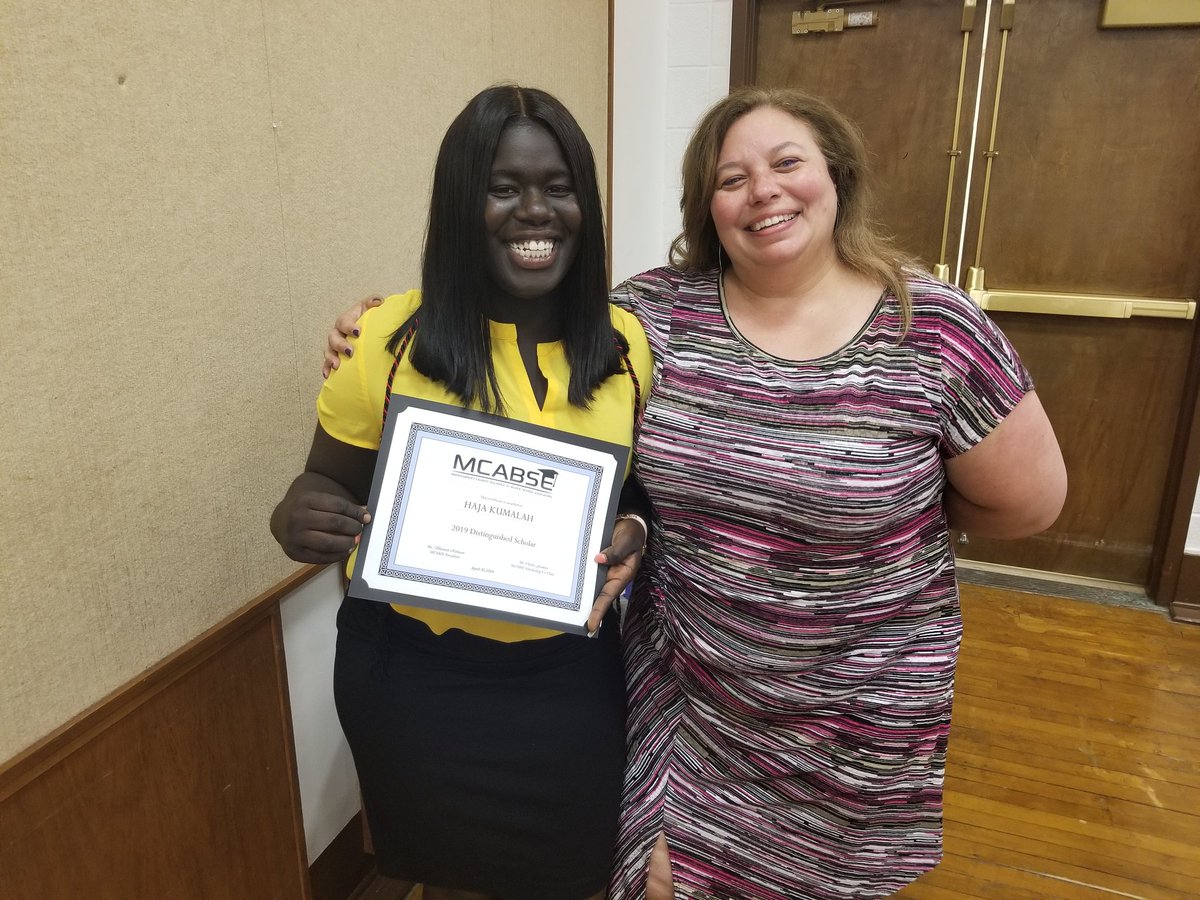 Congratulations to Haja Kumalah recognized for academic scholarship  and community leadership by the Montgomery County Alliance of Black School Educators
#EvidenceofExcellence