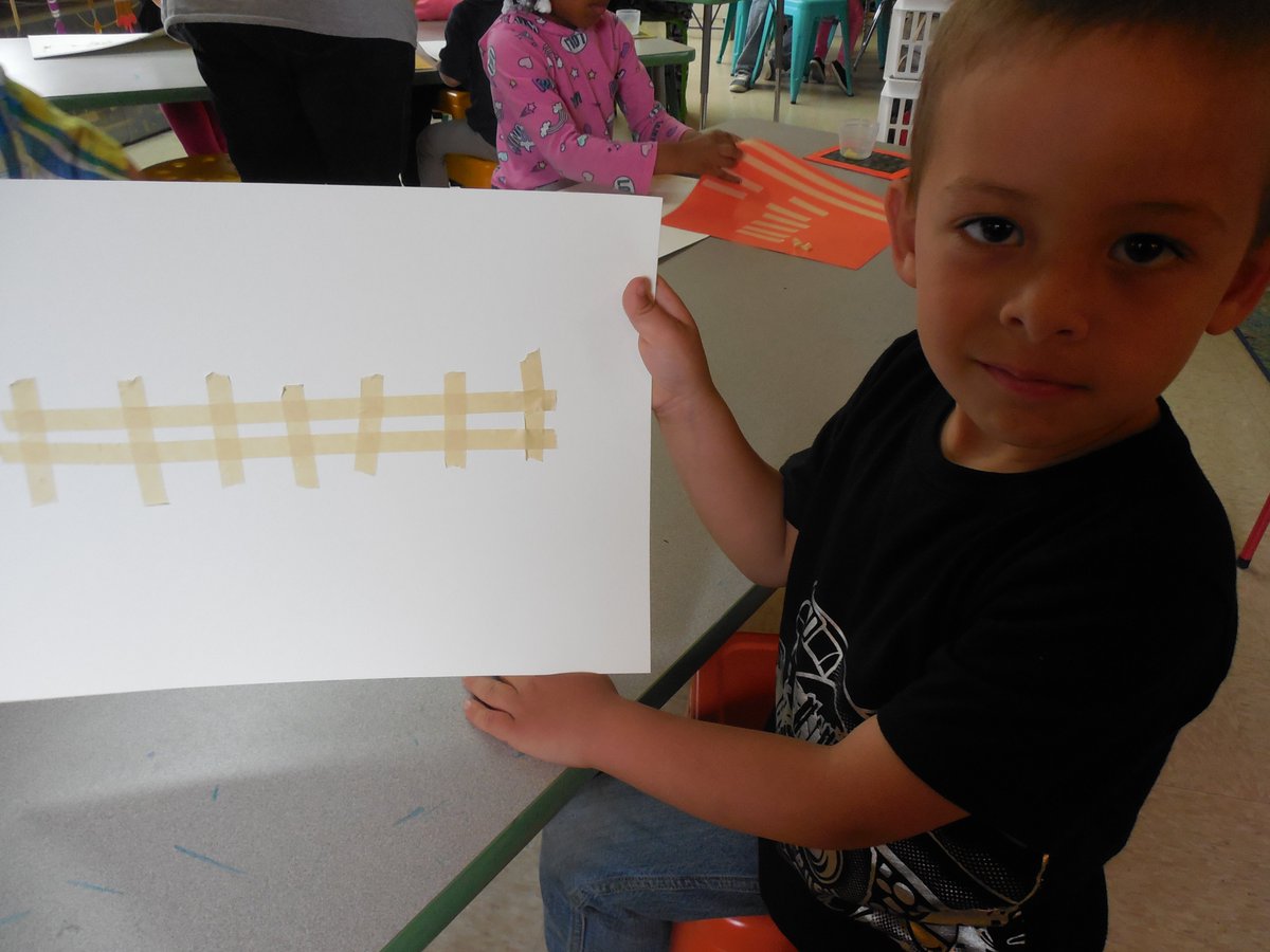 PlattsburgArt's tweet photo. Building fences in PreK, using #tapetips from @MAEAarteducator conference! Mixing colors for our spring meadows, then adding animals! @JillMead11 @B_Delameter24 #PBeTheChange #k12artchat https://t.co/fS2fMrpSJJ