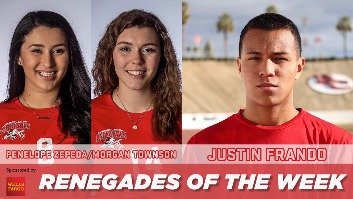 Renegade Athletics (@gogadesgo) on Twitter photo Congrats to this week’s <a href="/WellsFargo/">Wells Fargo</a> Renegades of the Week!
Penelope Zepeda/Morgan Townson - Beach 🏐
Justin Frando - Men’s T&F
#GoGades🔴⚔️ Congrats to this week’s <a href="/WellsFargo/">Wells Fargo</a> Renegades of the Week!
Penelope Zepeda/Morgan Townson - Beach 🏐
Justin Frando - Men’s T&F
#GoGades🔴⚔️