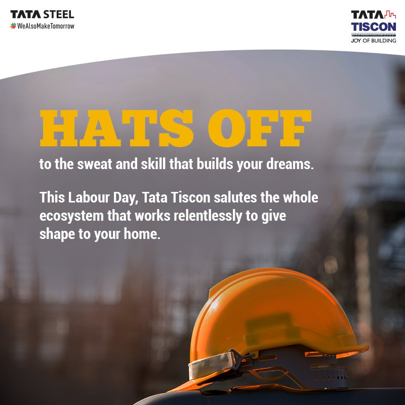 Tata Tiscon (@tatatisconworld) on Twitter photo This labour day is all about respecting the efforts of everyone that labours each day to give shape to someone’s dream home. This labour day is all about respecting the efforts of everyone that labours each day to give shape to someone’s dream home.
