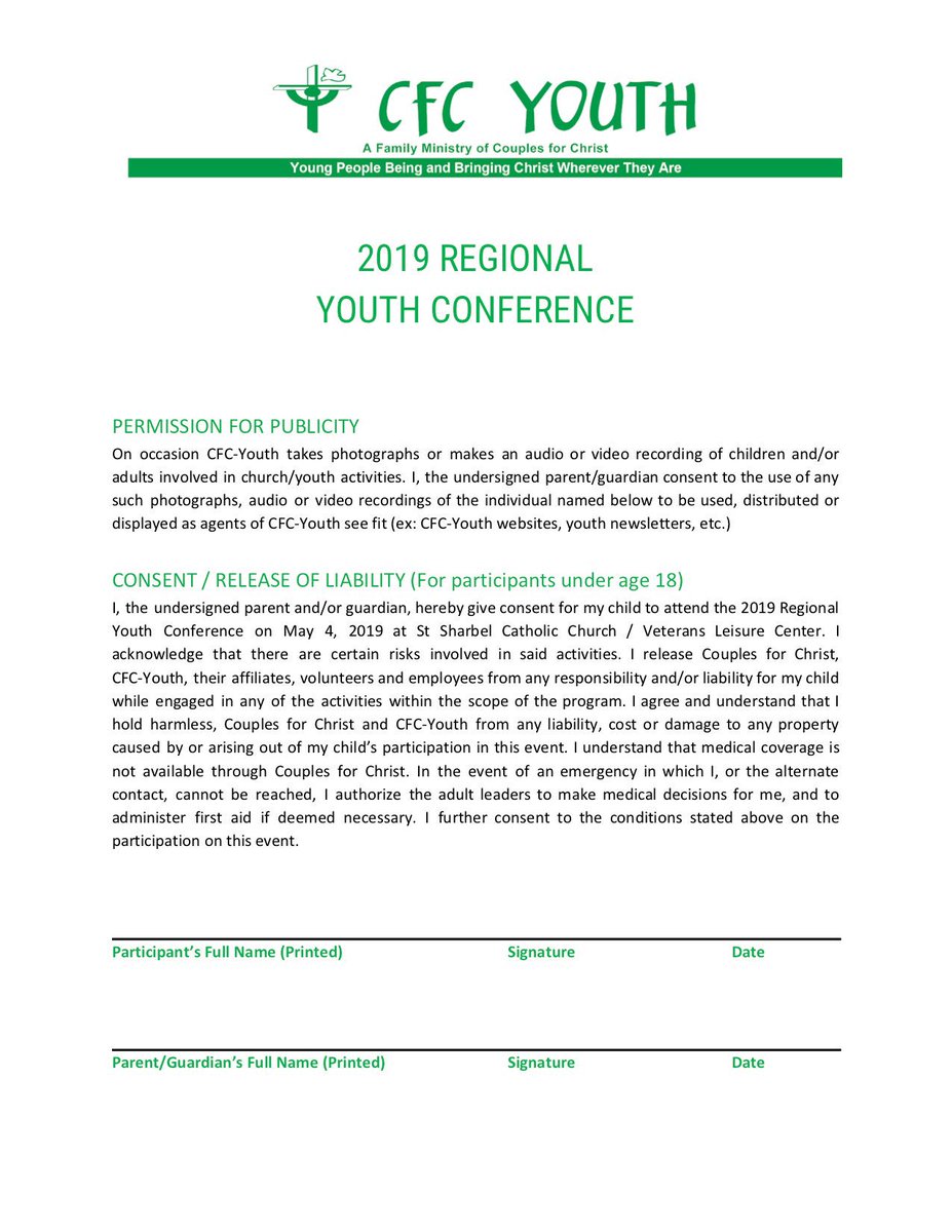 cfcylasvegas's tweet photo. Hey brothers and sisters, don’t forget to sign this and bring it to RYC! This is especially important if you are under 18. Have a blessed week! https://t.co/R0khpPhRzP