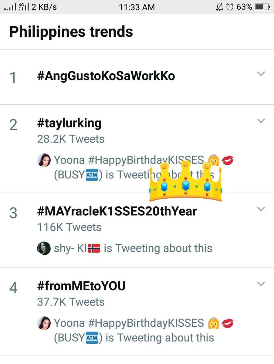 Milesmielaway's tweet photo. Third spot nationwide with 116K tweets.

@KissesDelavin 

#MAYracleK1SSES20thYear
KISSESdeLAVINLifeMoreAt20 https://t.co/7EicKXN2mL