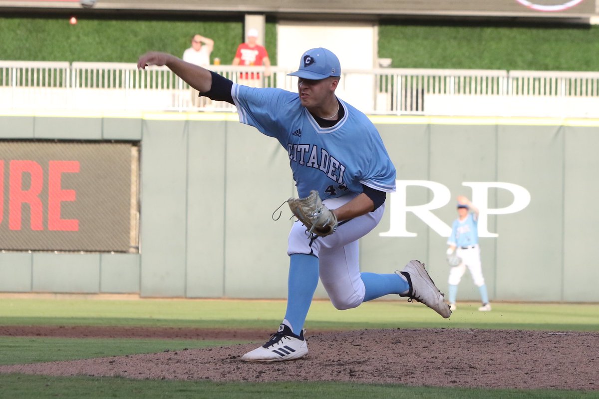 CitadelBaseball's tweet photo. Flanders puts up his 3rd-straight zero to keep the game scoreless. https://t.co/j6QUF70QXv