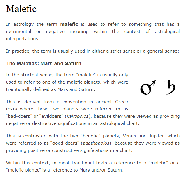 malefic meaning in astrology