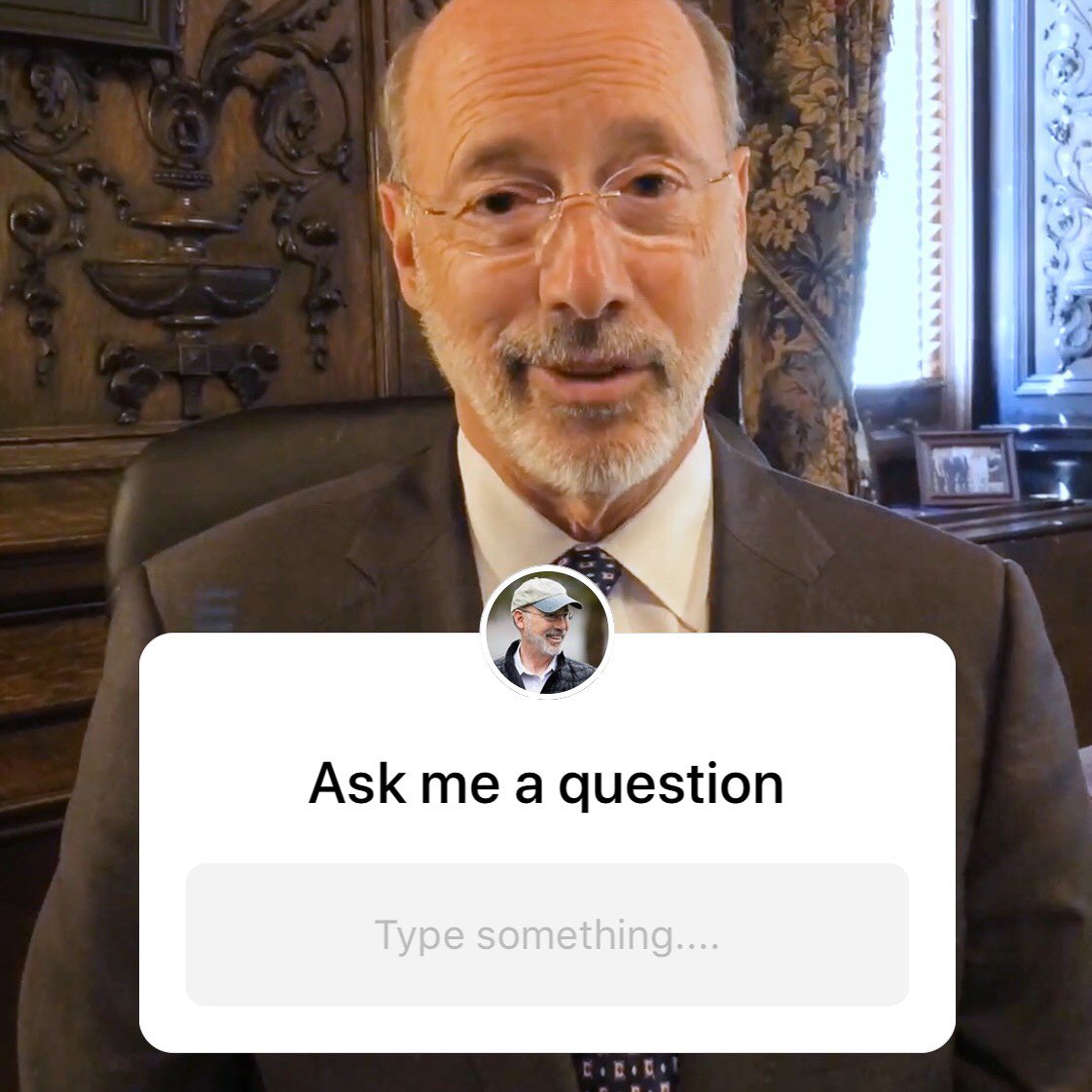 kathyprice201's tweet photo. RT PAHealthDept "RT GovernorTomWolf: Back at it answering your questions on Instagram today.

Instagram users can ask me a question by visiting my Instagram and clicking on my story. https://t.co/u86c6rOj48 https://t.co/tHsMVNd5Wa"