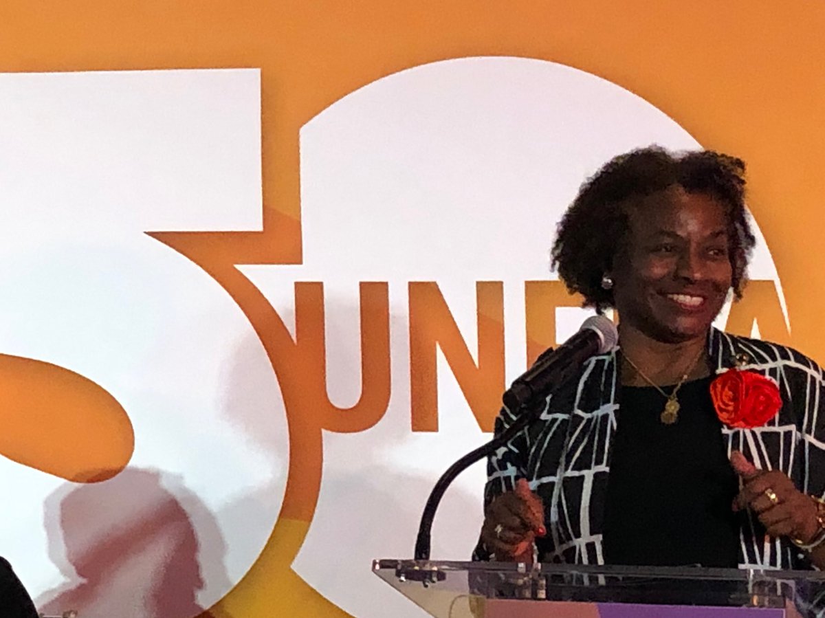 Beth_Schlacht's tweet photo. The fabulous ⁦@Atayeshe⁩ leads #UNFPA50 in celebration of 50 years of progress for women and girls everywhere. We stand shoulder to shoulder to achieve the unfinished SRHR agenda! Viva #UNFPA50 #FP2020Global #UNFoundation https://t.co/txIGo8qJSu