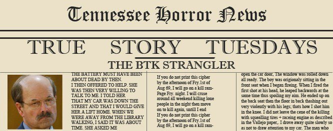 bigbaldbuddytv's tweet photo. This week's installment of True Story Tuesdays looks at the Boogeyman of the Midwest. The BTK Strangler.
#BTK #BTKKILLER #BTKSTRANGLER #TrueCrime #SerialKiller #SerialKillers #SecretLives #FamilyMan #Sadist #realhorror #DennisRader https://t.co/thG1VE98ej https://t.co/BSRpFAAusv