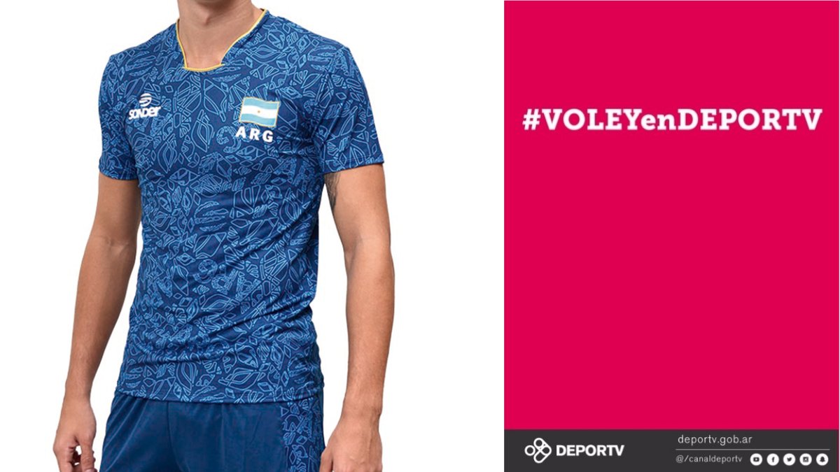 canaldeportv's tweet photo. [SORTEO] Ya lo sabés: esta camiseta de la Selección, gentileza de @SonderArgentina, puede ser tuya. Como siempre: nos seguís + RT a esta imagen  tuiteás con #VOLEYenDEPORTV y estás participando. ¡Vamos! https://t.co/3EXawbNdas