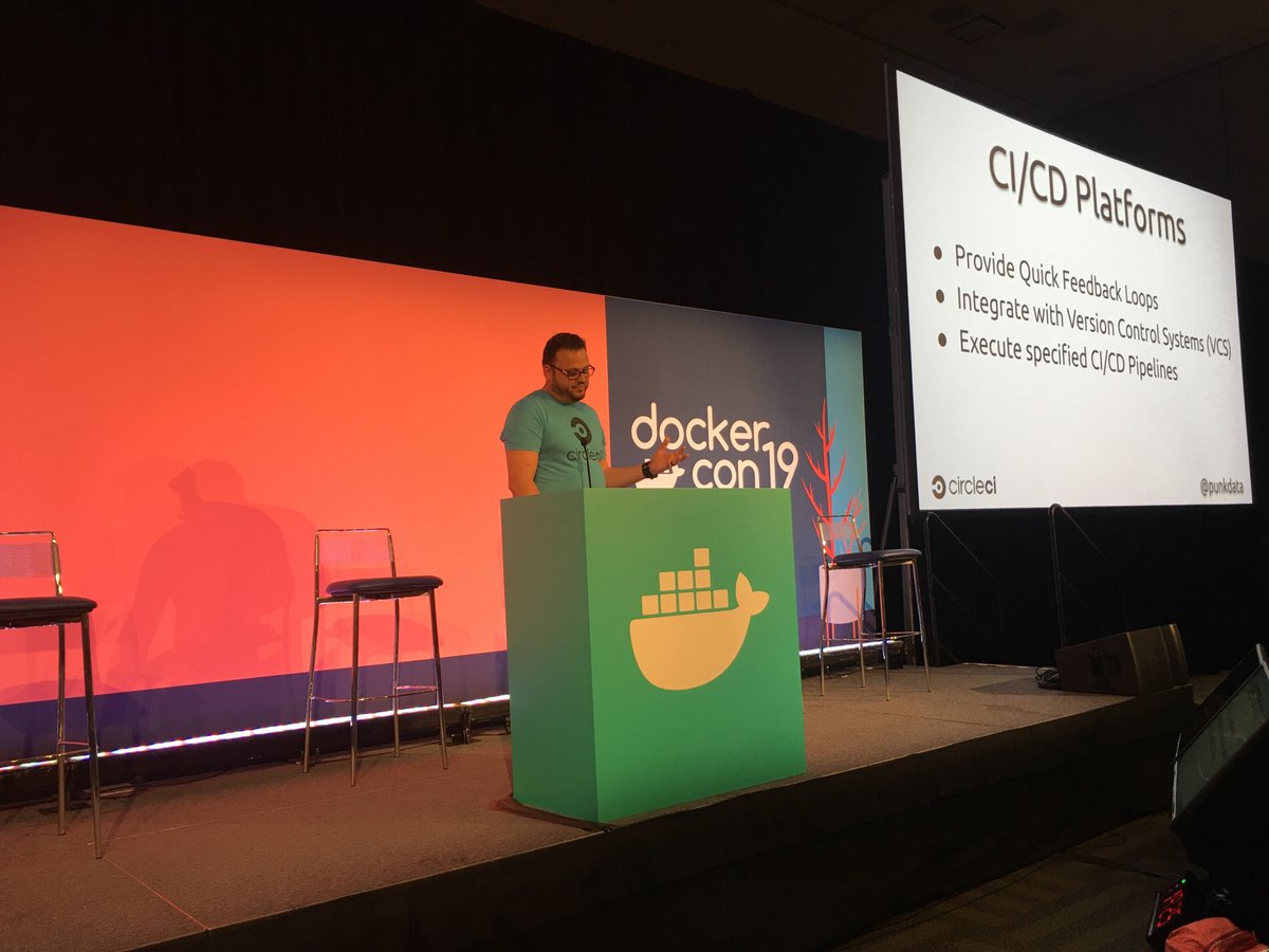 CircleCI's tweet image. Our @punkdata at @DockerCon teaching devs how to optimize their config files with configuration as code (CaC) and DRY techniques. If you&apos;re at the conference, stop by our booth to say hi!
#dockercon19