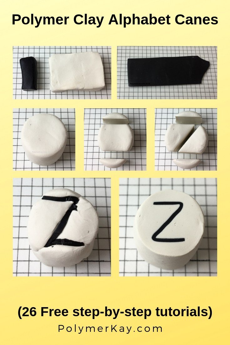polymerKay's tweet image. Letter Z polymer clay alphabet cane: Free step-by-step tutorial polymerkay.com/letter-z-polym…