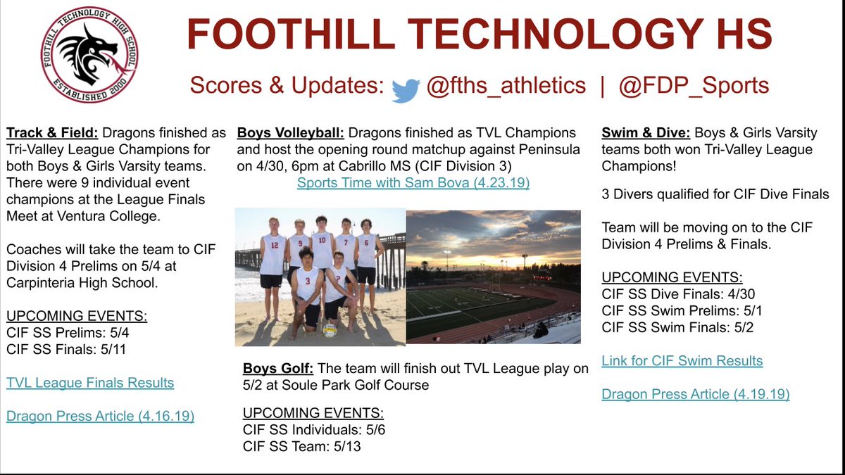 <a href="/FoothillTech/">Foothill Technology</a> Dragons begin <a href="/CIFSS/">CIF Southern Section</a> competition this week! #GoDragons 🐉