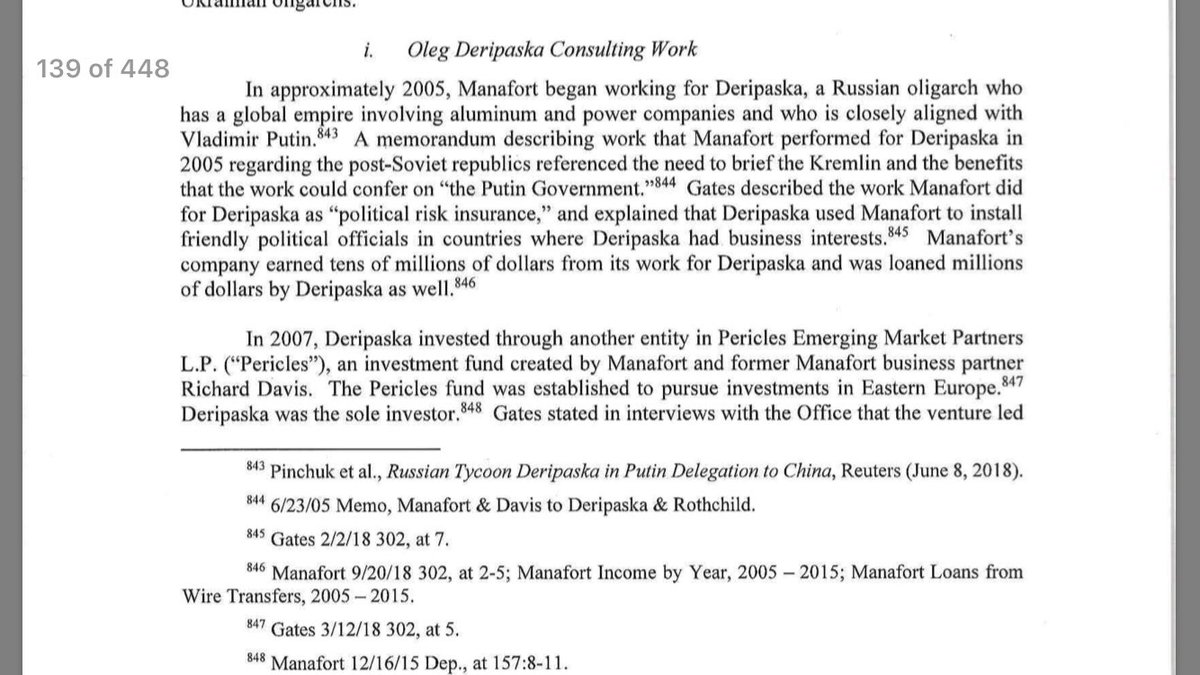 23. POLITICAL RISK INSURANCE: “Deripaska used Manafort to install friendly political officials in countries where Deripaska had business interests.”Perspective: 