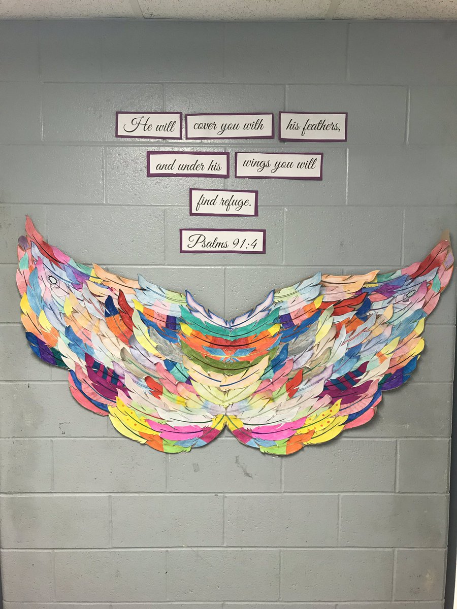 MirellaDev's tweet photo. “He will cover you with his feathers, and under his wings you will find refuge.” Psalm 91:4 #Grade8 #collaborativepiece #wings @StAndrewTCDSB https://t.co/LG0weOjeXl