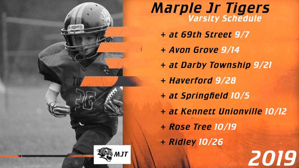 marplejrtigers's tweet image. Announcing the Marple Jr Tigers Varsity Football Schedule for 2019! 

#TigerPride