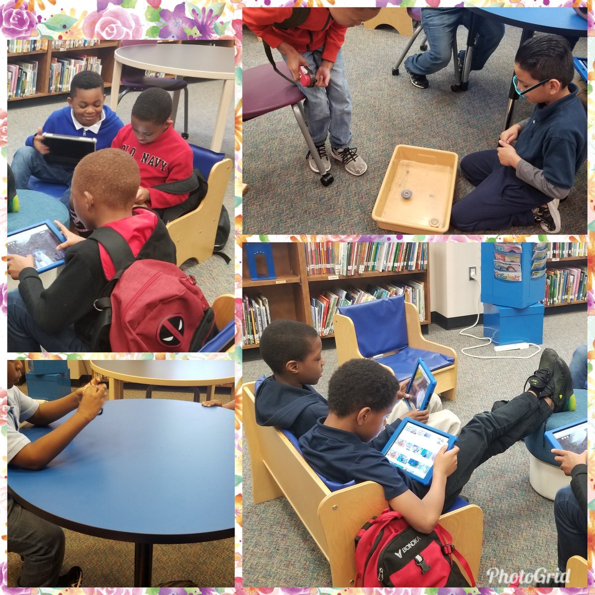 SokolikKatie's tweet photo. I love @Alief_Libraries! Such varied experiences given to our kiddos daily! @HMQLibrary early morning is no exception! #MergeCubes #Legos #boardgames #iPadplay #beyblades @HolmquistES @AliefTech #SchoolLibraryMonth #ItAllMatters https://t.co/R9TtduOo7h