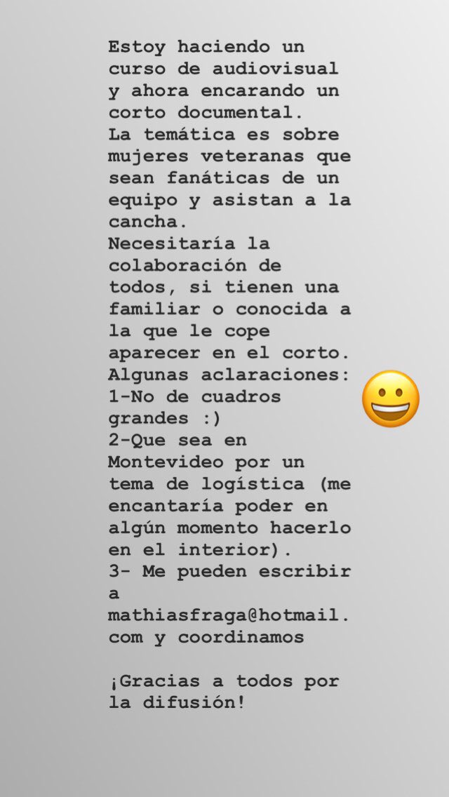 mfs1990's tweet photo. Buenas!! Necesito una mano para un corto audiovisual. Me viene bárbaro un RT @diegodelacurva @alvaropintos @ebalino @MaguiCorreaH @diegoarios81 @Elcammarota @JCalveloLuisi @migueldobrich gcs!! https://t.co/FbOBBGFeYV