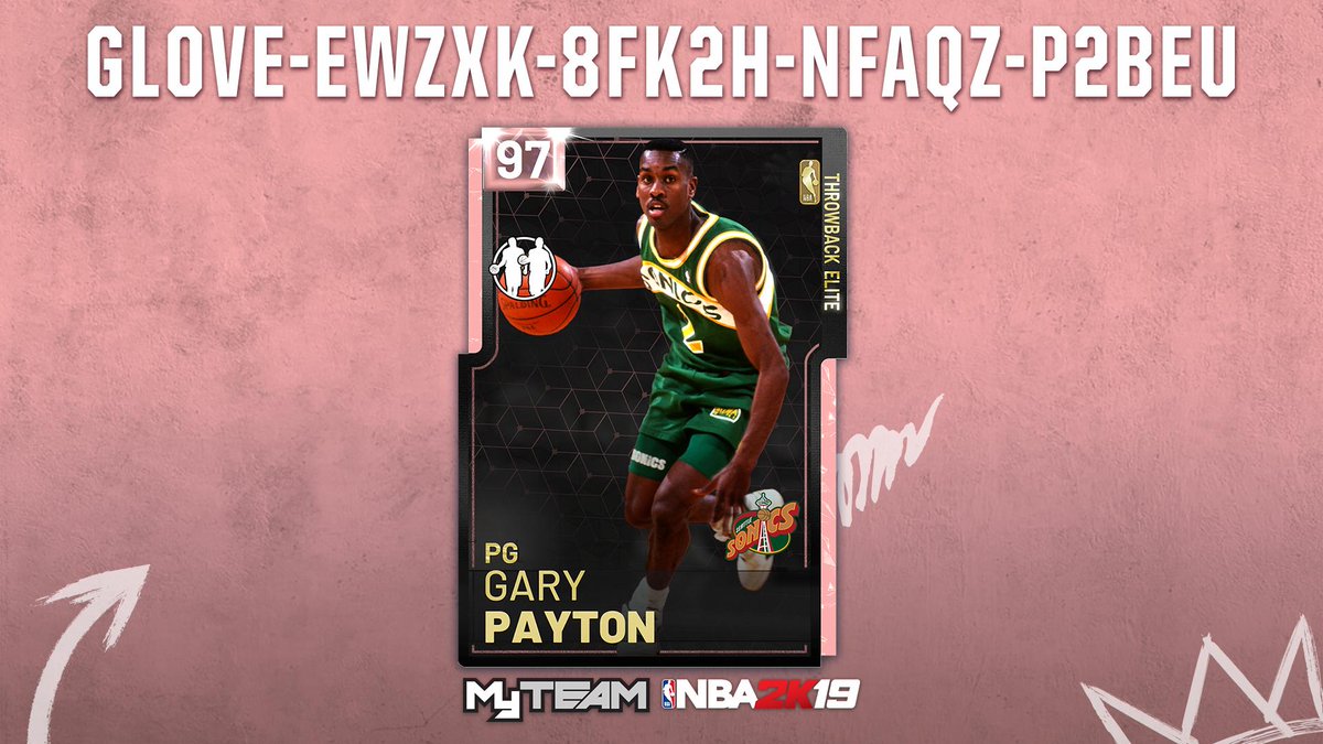 One more TDIH Locker Code! On This Day in History, SuperSonics guard Gary Payton became the 2nd player ever to receive 9 NBA All-Defensive 1st Team awards 🧤  

Use this code for a chance at his PD card, Tokens or MT, available for one week