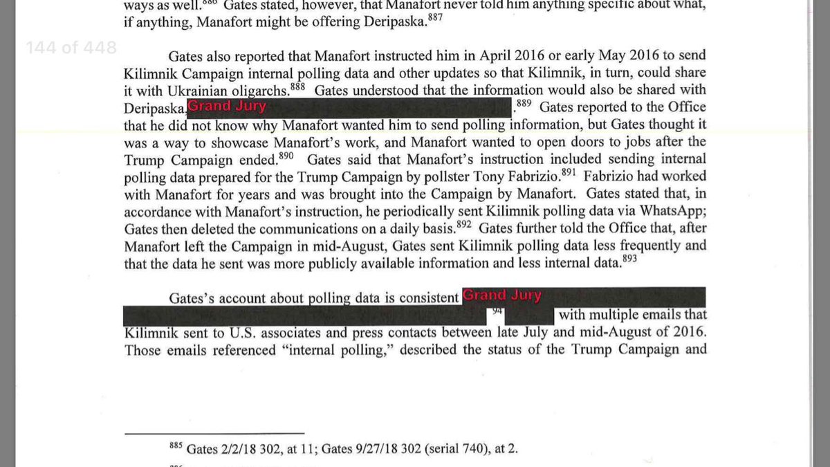 26. Whilst sending internal polling data to Russian-military linked operative/s via WhatsApp, as per Manafort’s instructions, Gates deleted the communications daily.Perspective: So spy-ee.