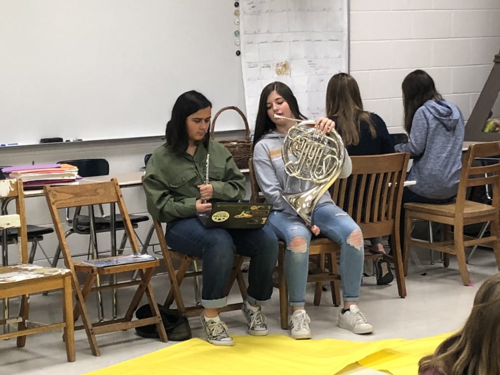 I loved creating and facilitating an ‘Art &amp; Music for Wellness’ enrichment with 8th gr. They dove right in and took some valuable experiences with them! Thanks to our guest music therapist, Mrs Whitmer! Having a piano in the room is always a good idea! #cfevs #missionpossible