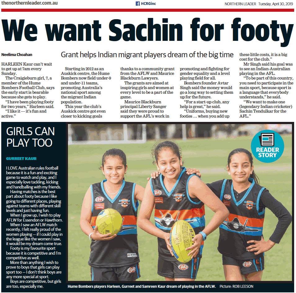 0ur girls sharing their story..
<a href="/EDFLfooty/">EDFL</a> <a href="/essendonfc/">Essendon FC</a> <a href="/AFLVicNorthWest/">AFL Vic - North West</a> <a href="/afldiversity/">AFL Multicultural</a> <a href="/aflvic/">AFL Victoria</a> <a href="/HumeCityCouncil/">Hume City Council</a> 
<a href="/RobMitchellMP/">Rob Mitchell</a> <a href="/SBSPunjabi/">SBS Punjabi</a> <a href="/XMoloney/">becky moloney x</a> 

heraldsun.com.au/leader/north-w…
