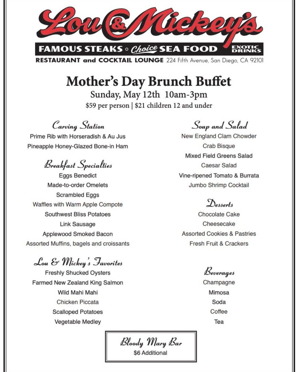 ❤️ Mother's Day menu is released and we're so excited to celebrate mothers everywhere! Make sure to book your reservation today! ❤️