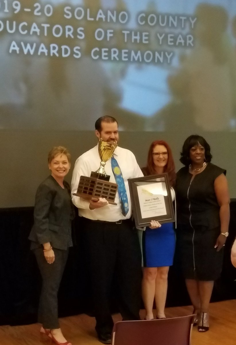 Our own Mr. Matt O'Reilly was just named the Solano County Teacher of the Year!!!!