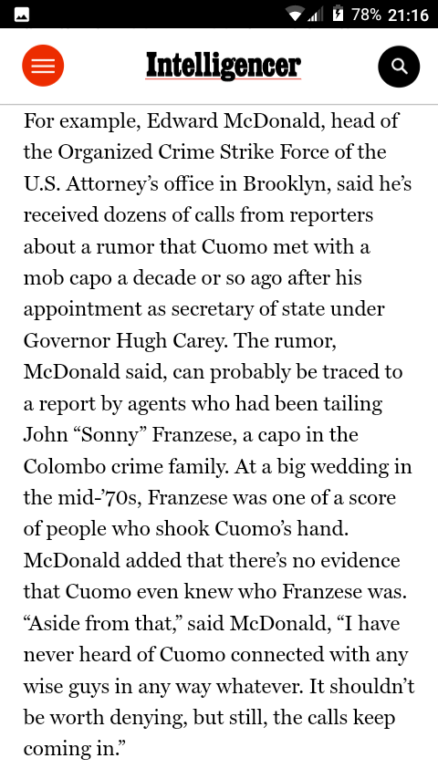 TippytopshapeU's tweet photo. "From the Archives:
Mario Cuomo and Those Mob Rumors"
 https://t.co/NXkZHzxhPn https://t.co/bzE0fmnLO1
