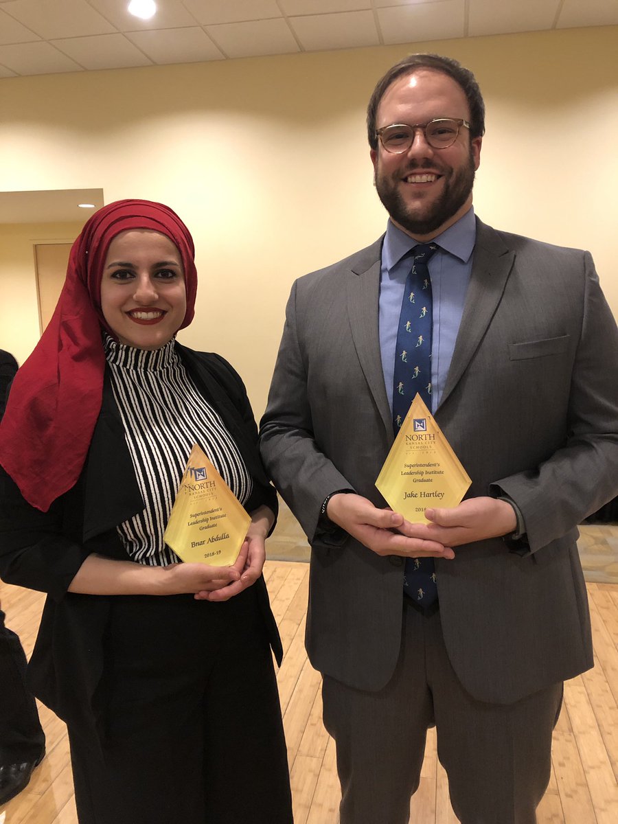 DWallaceKC's tweet photo. Superintendent’s Leadership Institute grads @Babdullasclass &amp; @JakeHartley_nkc!  Congratulations to the both of you and great presentation! #NorthtownTrue https://t.co/tmOIpnImAs