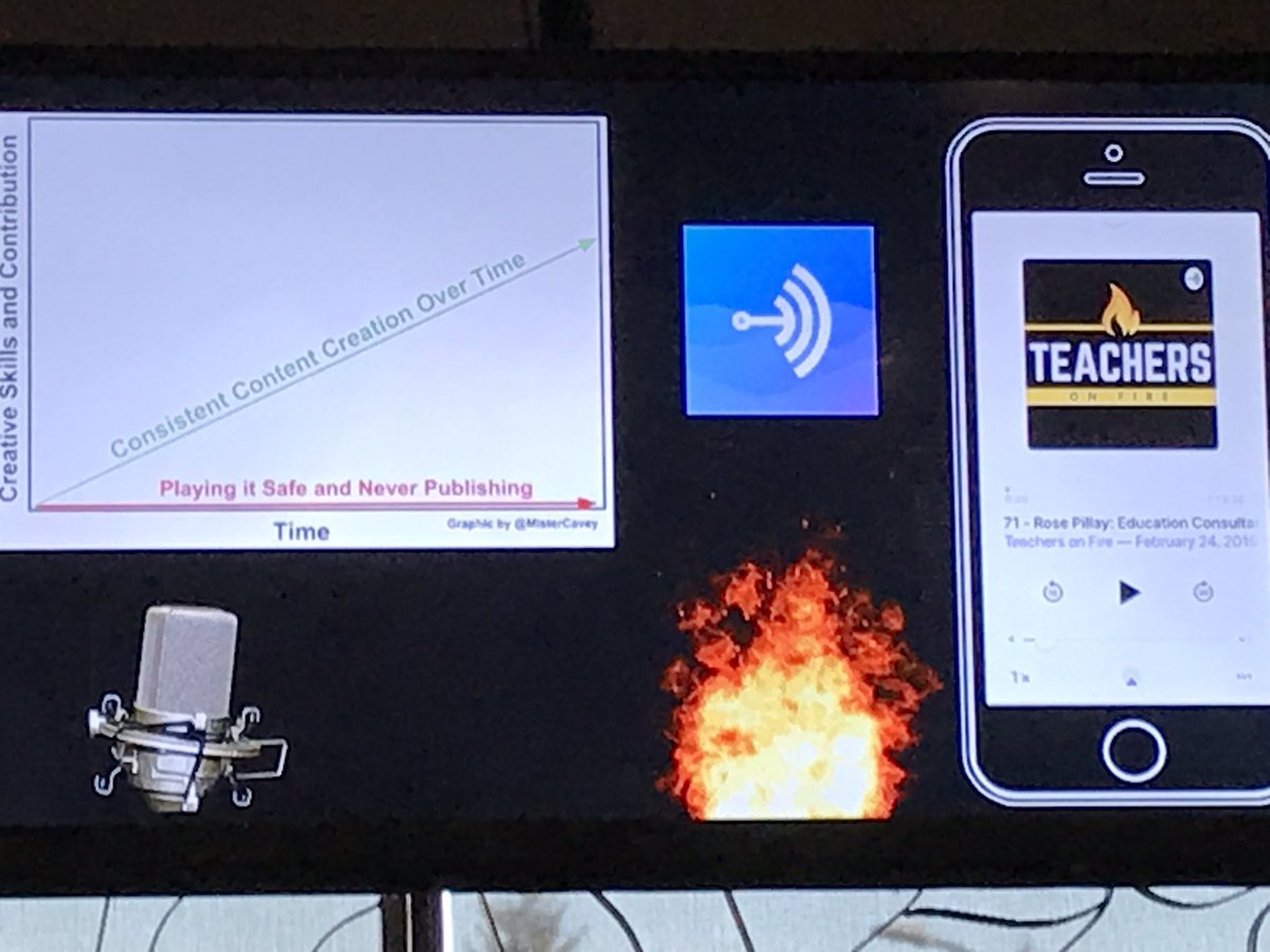 CraigMah's tweet photo. Have you heard @MisterCavey Teachers on Fire podcast?  how will you model content creation?@EDvent247 #Edvent2019 #bcedchat @RosePillay1 https://t.co/W5hm6ramgn