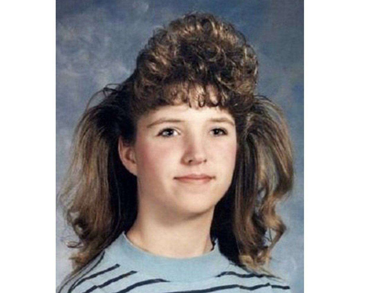 My mom in the 80's she was between 35-40 years old here. What in the spiral  perm, big hair, frosted highlights is going on here? | Instagram