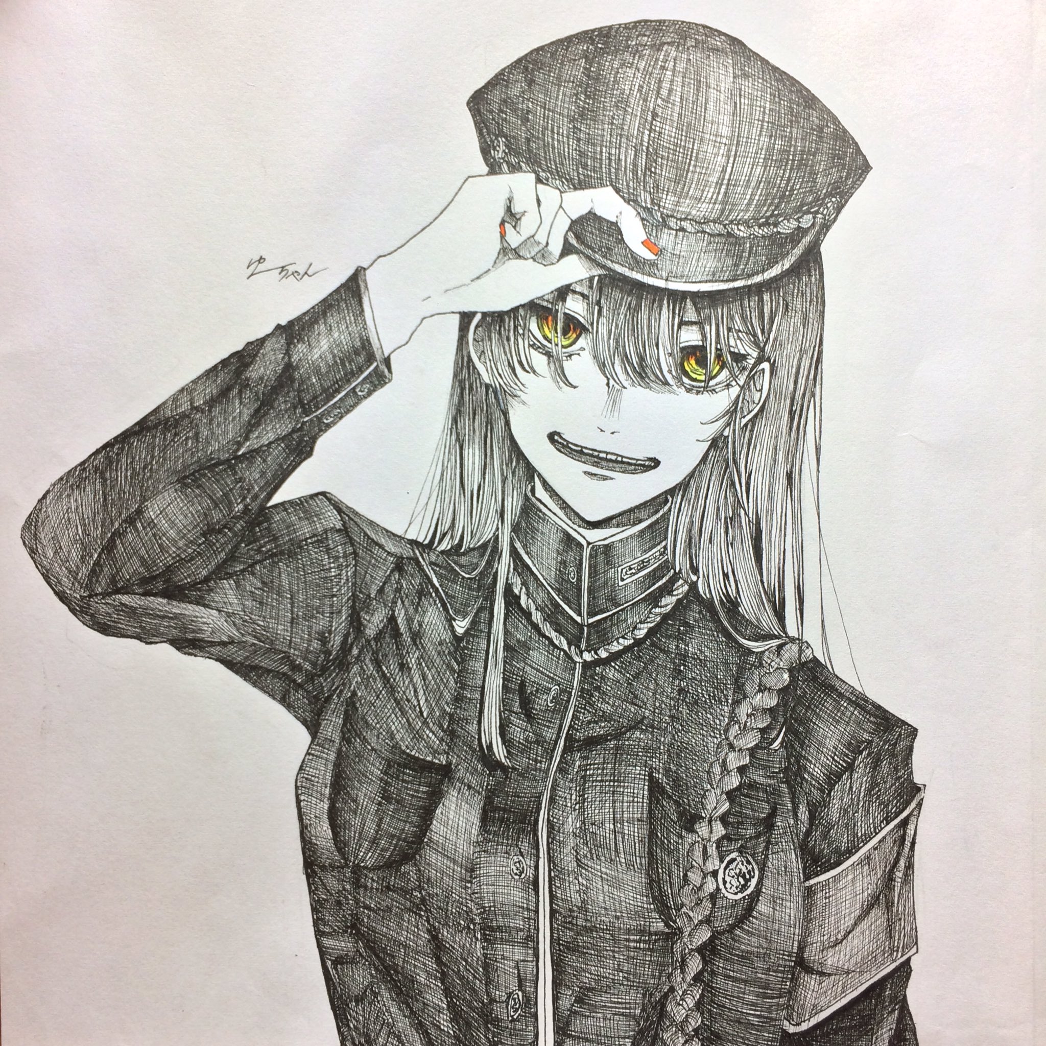 ゆーちゃん Twitterren 完成 イラスト 女の子 ペン画 黄色 T Co Ywiky4xvdh Twitter