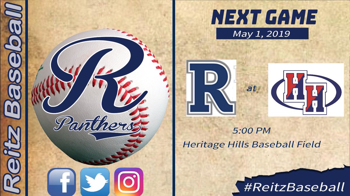 GamedayReitz's tweet photo. ⚾️Reitz Baseball
🆚 Heritage Hills
📅 Wed May 1
⏰ 5:00PM CDT
📍Heritage Hills High School
🚗Directions:https://t.co/pY26QsJxC0
🌤https://t.co/UGuU8qNrYl
📊 Live Stats: https://t.co/QNegTt79n1
🎥 Live Video: No Video
📄Reitz Roster: https://t.co/Q6olNM462c
#ReitzBaseball https://t.co/wnd5uiDlYx