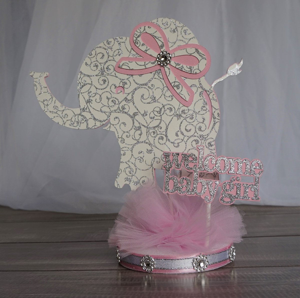 baby girl elephant centerpieces