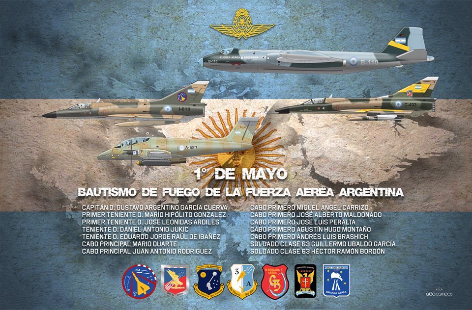 1º de Mayo de 1982. #BautismoDeFuego de la Fuerza Aérea Argentina