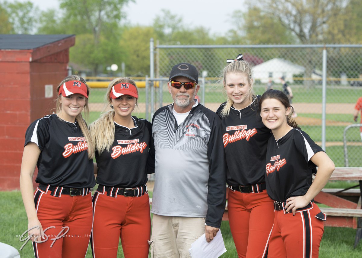 It's not an Official Senior Day without a photo of Coach and his seniors! <a href="/softball_milton/">Milton-Union Softball</a>