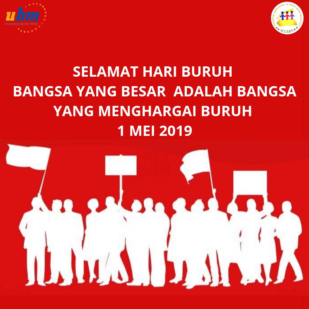 Selamat Hari Buruh 2019 💪
Semoga para pekerja Indonesia semakin produktif, inovatif, kompetitif untuk hidup lebih sejahtera.

#HimaAccasia
#SalamSOF