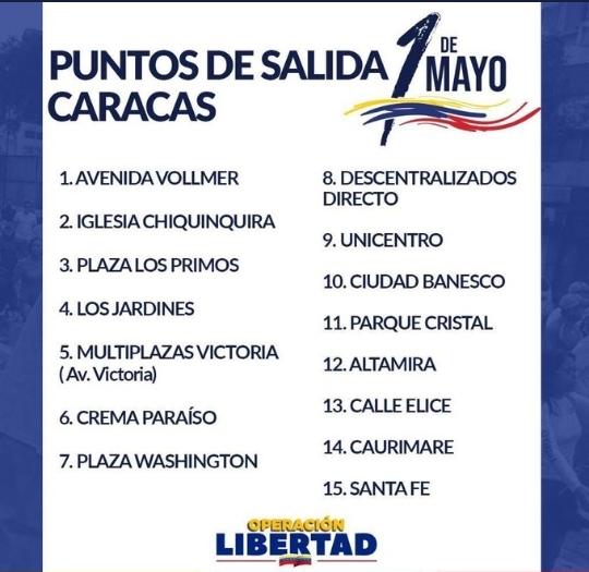 Atención Caracas
¡A continuación los puntos de salida por estado para mañana #1M! #ConTodoPaLaCalle
#CalleSinRetorno
@trafficMIRANDA 
@trafficARC
@CaraotaDigital
pic.x.com/vd10ywegbd