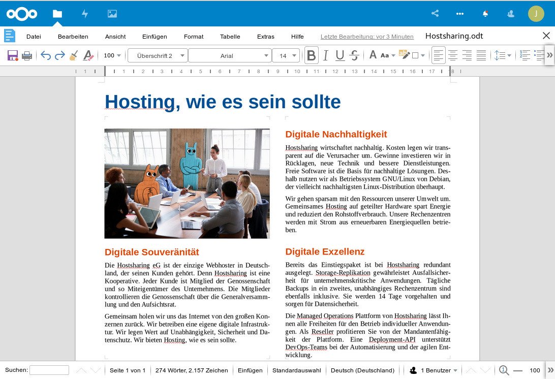 hostsharing's tweet photo. Auf den #clt2019 haben wir unseren Online Office Server vorgestellt: die #Collabora Online Development Edition CODE.
Sie kann zum Beispiel zusammen mit #nextcloud oder #owncloud genutzt werden.
Der Dienst wird von #Hostsharing betreut. Einfach die… https://t.co/abRxkDDzAj https://t.co/TDyrzB7uYy