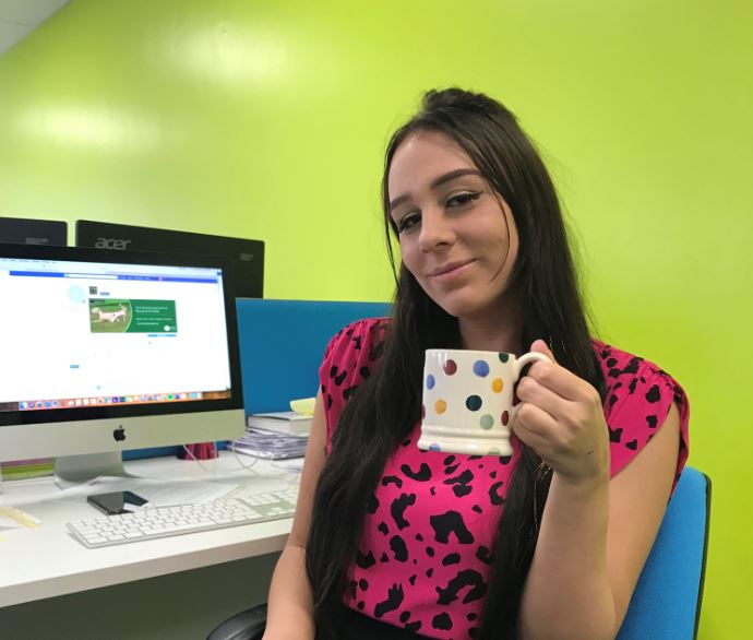 our digital marketing assistant Laura loves a sugary brew first thing in her spotty <a href="/EmmaBridgewater/">Emma Bridgewater</a> mug :-) Happy #StaffordshireDay everyone x