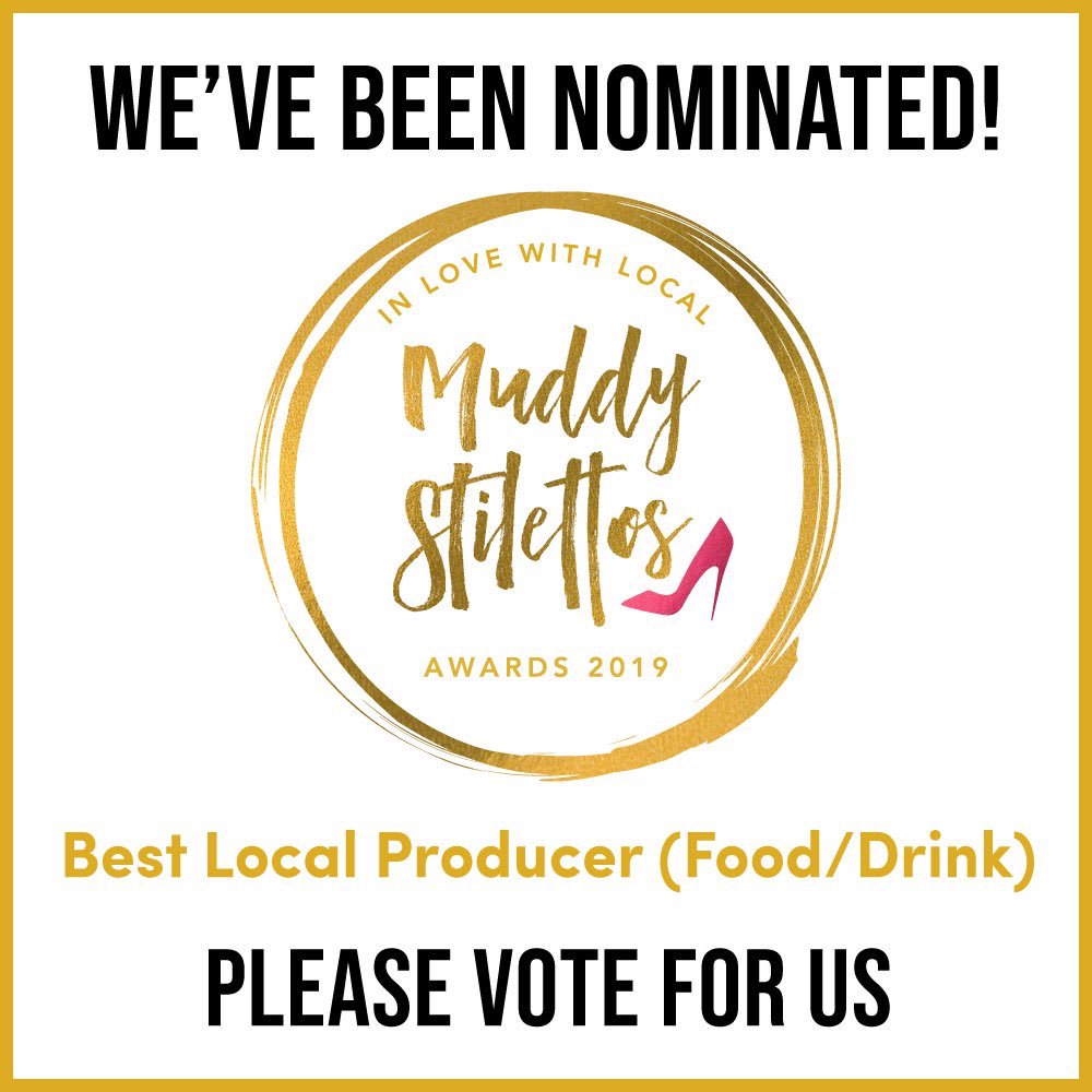 We've been nominated as Best Local Producer (Food/Drink) in the prestigious Muddy Stilettos Awards. Thank you so much you lovely peeps! Only the top 5 businesses nominated will go to the Finals so please vote for us to get us there!

bucksoxon.muddystilettos.co.uk/awards/