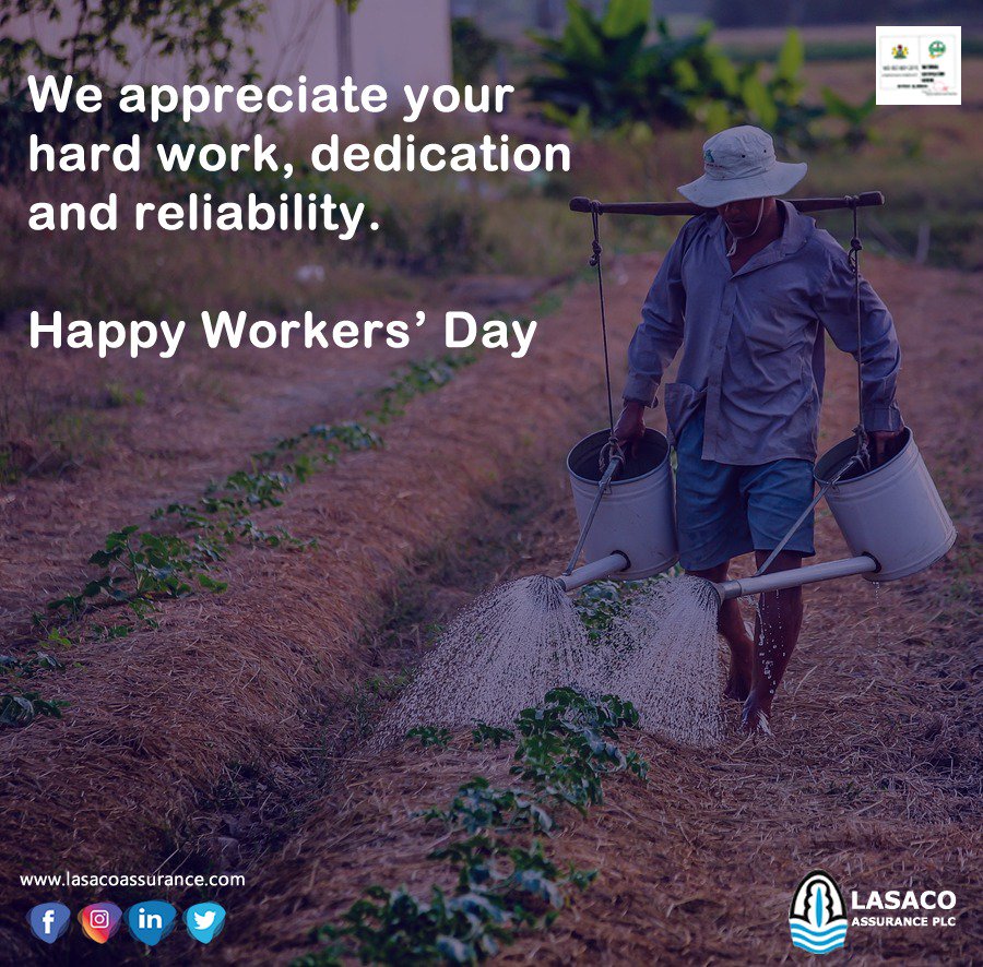 LASACOAssurance's tweet photo. We appreciate your hard work, dedication and reliability.
Happy Workers’ Day
#WorkersDay #WorkersDay2019 #MayDay #LabourDay #HappyWorkersDay #LASACOCare https://t.co/ogYuJOQQlI