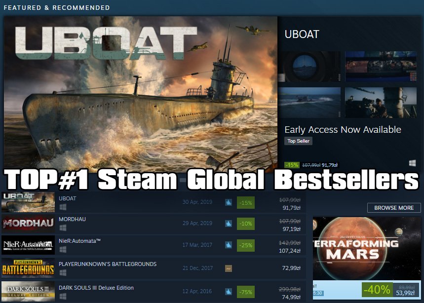 Playway Uboat Has Just Became The 1 Bestseller On Steam Games Congratulations To Studiodeepwater Get It Here T Co Zaw9qsnfrv Simulator Indiegame Submarines Subgame Playway Success Steam Bestseller T Co